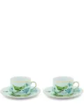 AQUAZZURA CASA Secret Garden teacups and saucers (set of two) - Green