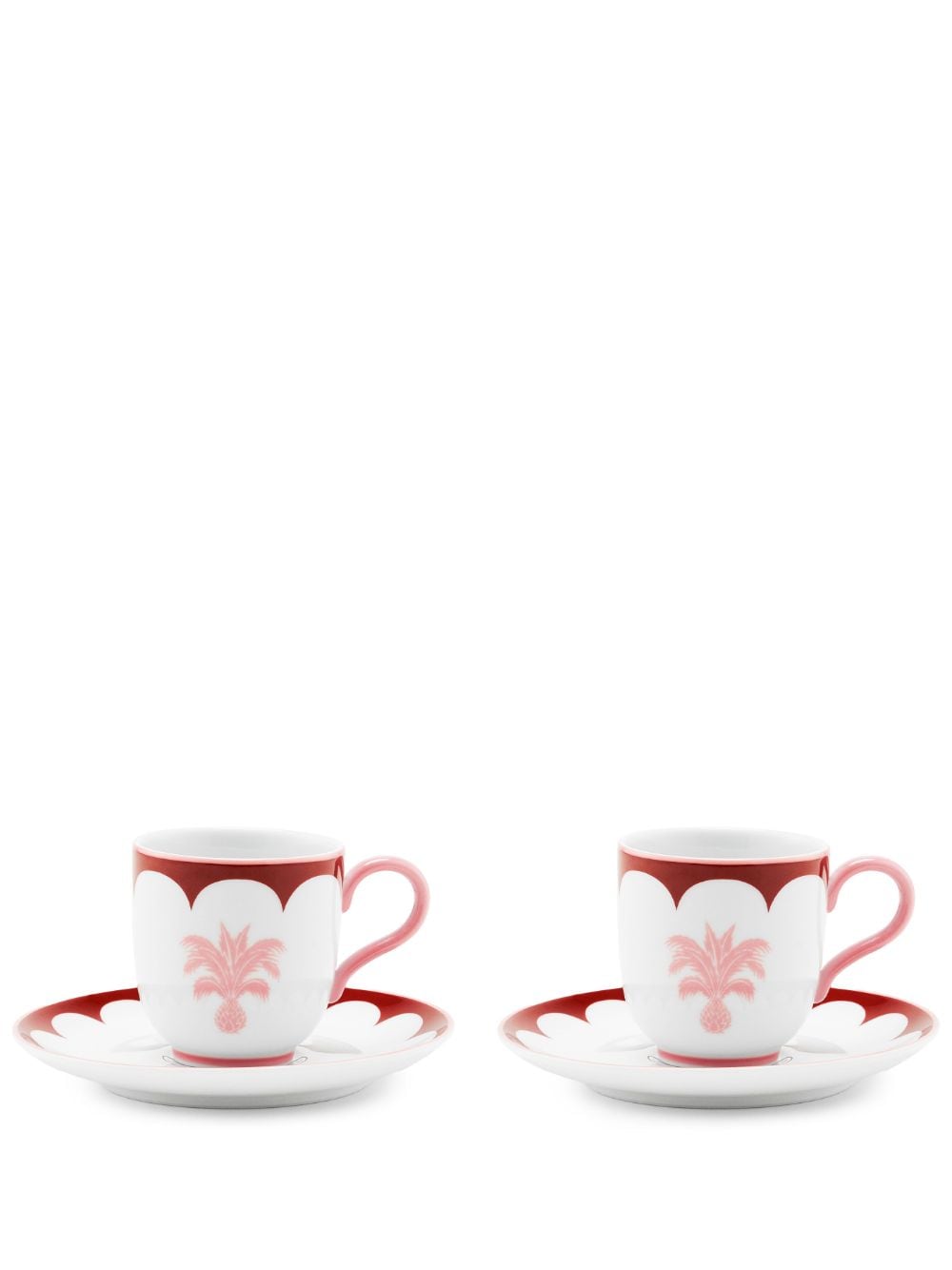 Aquazzura Casa Jaipur Coffee Cups And Saucers (set Of Two) In Red