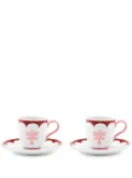 AQUAZZURA CASA Jaipur coffee cups and saucers (set of two) - Red