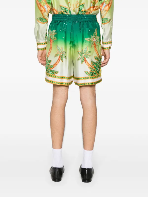 Casablanca Joyaux D'Afrique Silk Shorts | Green | FARFETCH GR