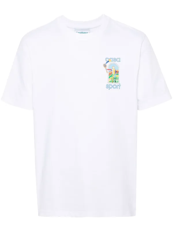 【国内発】CASABLANCA Le Jeu コットン Tシャツ Casablanca Le Jeu organic-cotton T-shirt | Black | FARFETCH