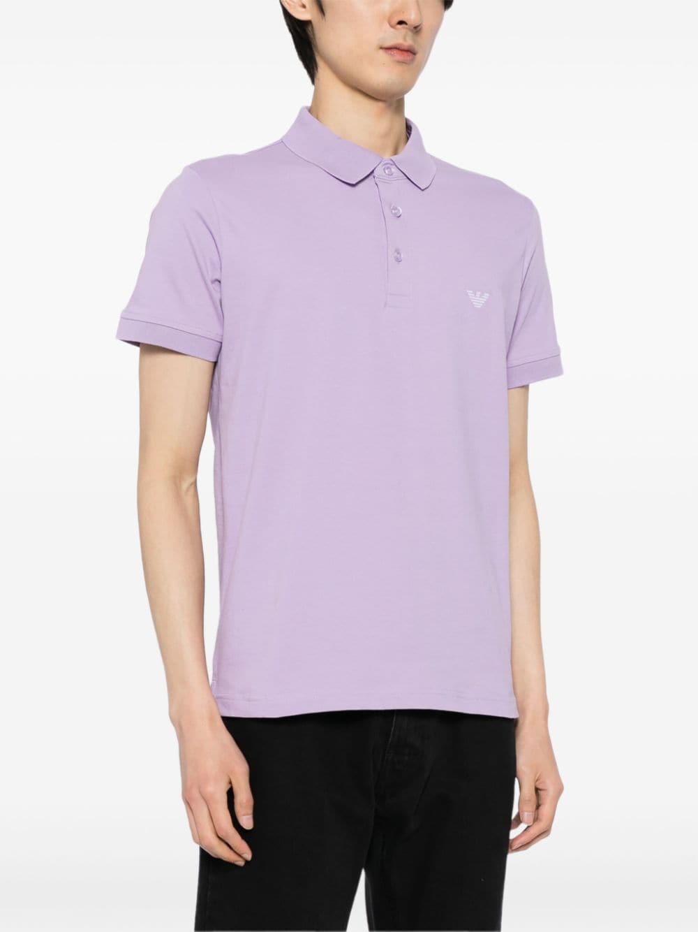 Emporio Armani Katoenen poloshirt met geborduurd logo Paars