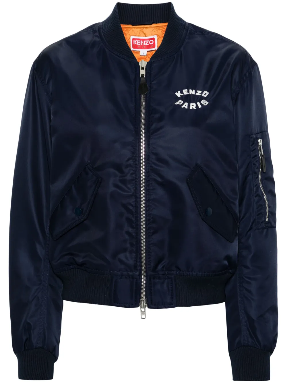 Kenzo Lucky Tiger Logo-embroidered Bomber Jacket In Blue