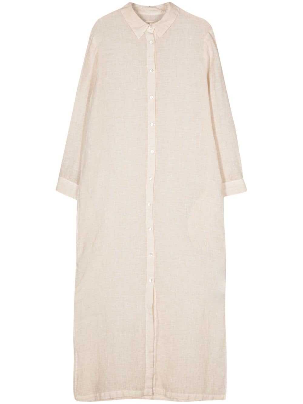 Shop 120% Lino Poplin Linen Dress In Nude