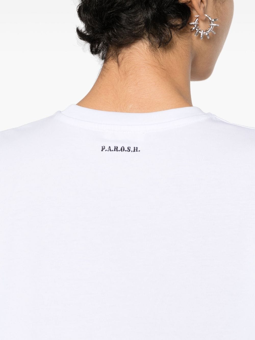 P.A.R.O.S.H. T-shirt met geborduurd logo Wit