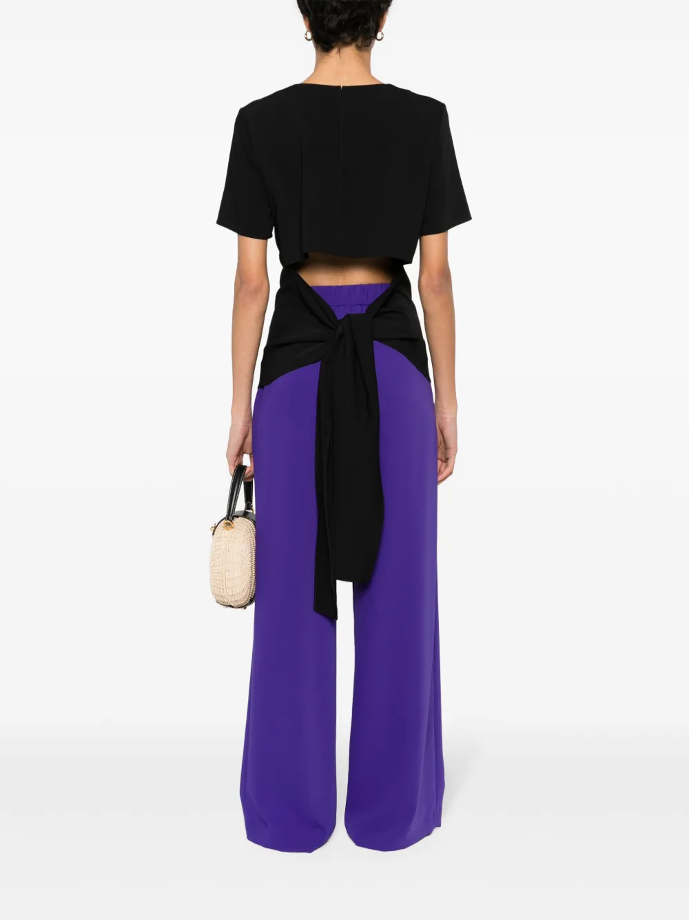 P.A.R.O.S.H. cut-out-detail cady blouse - Zwart