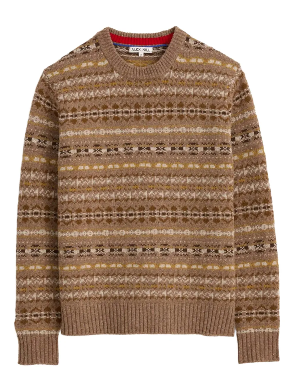 Alex Mill Fair Isle-intarsia Jumper In Brown