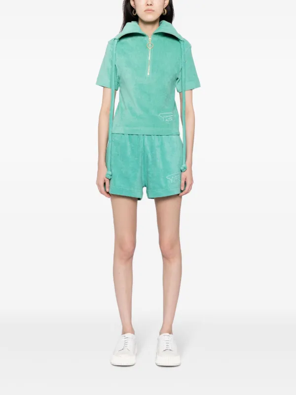 ショーツ PATOU EMBROIDERED COTTON SHORTS Patou Embroidered Cotton Shorts With Elastic Waistband In