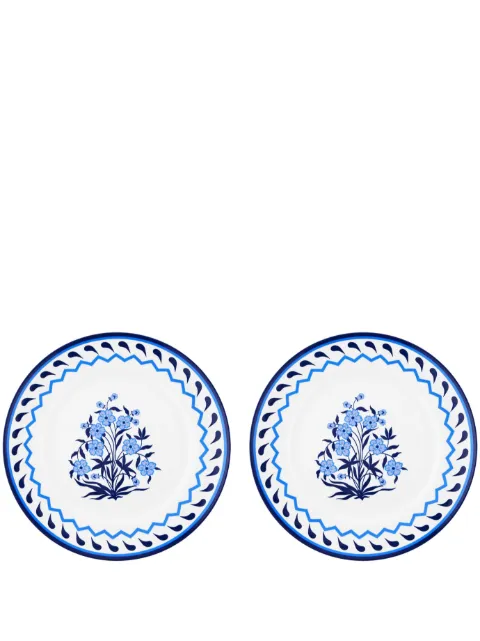 AQUAZZURA CASA lot de deux assiettes Jaipur en porcelaine