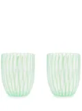 AQUAZZURA CASA Capri Stripe tumblers (set of two) - Green