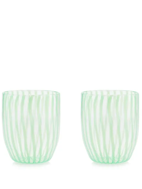 AQUAZZURA CASA Capri Stripe tumblers (set of two)