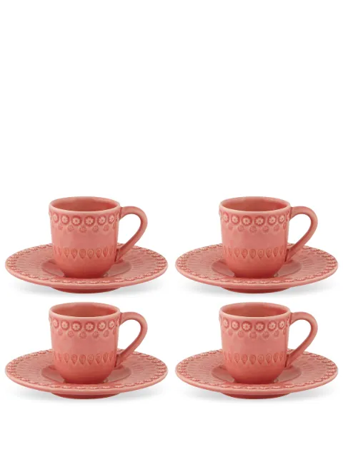 Bordallo Pinheiro pack de cuatro tazas de café Fantasia