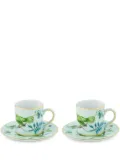 AQUAZZURA CASA Secret Garden porcelain coffee cups and saucers (set of two) - Green