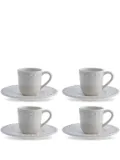 Bordallo Pinheiro Fantasia coffee cups and saucers (set of four) - Neutrals