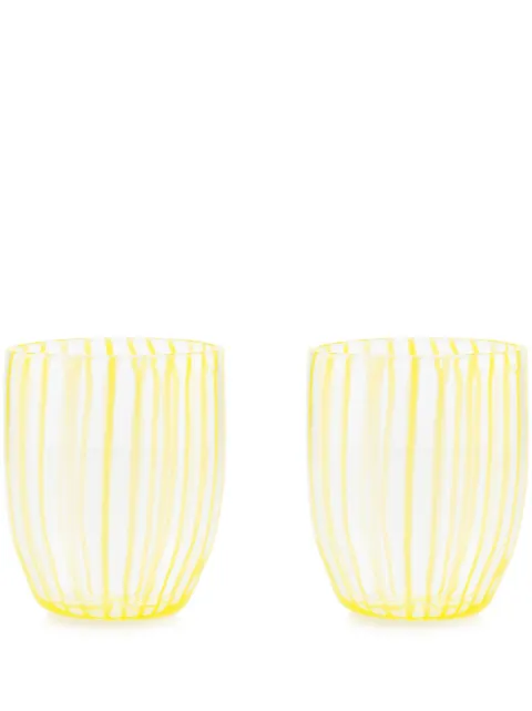 AQUAZZURA CASA lot de verres Capri Stripe