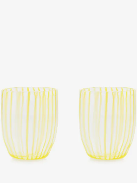 AQUAZZURA CASA Capri Stripe Murano glass tumblers (set of two)