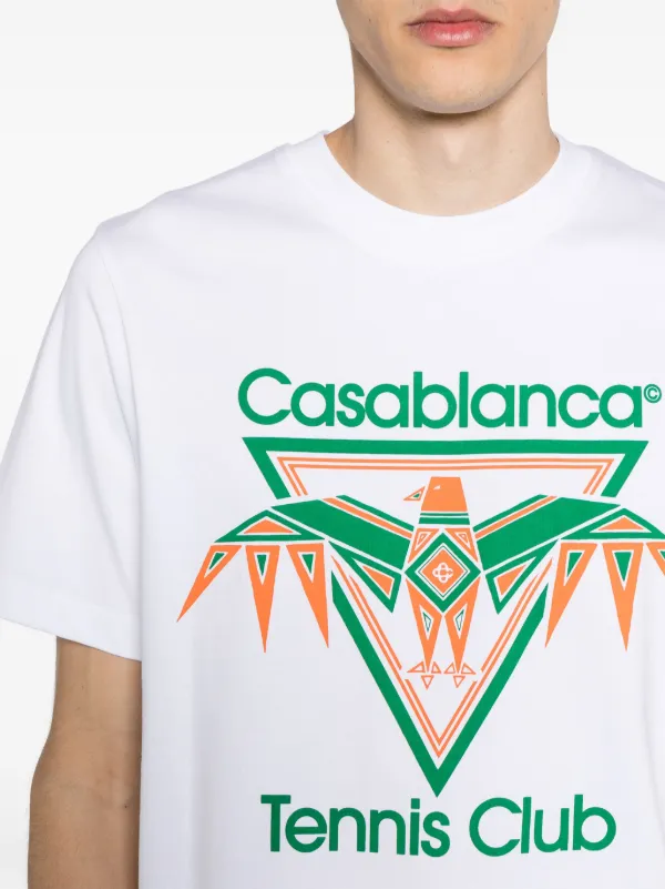 Casablanca Playful Eagle-print Cotton T-shirt | White | FARFETCH