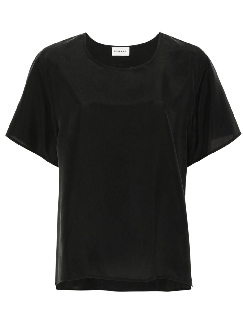 P.a.r.o.s.h Habotay Satin Blouse In Black