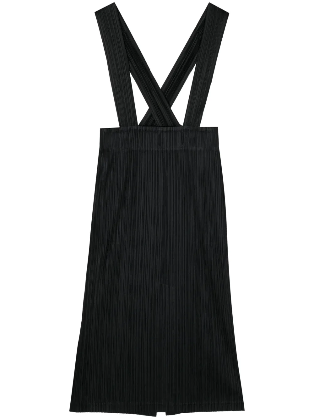 pleated midi pinafore skirt