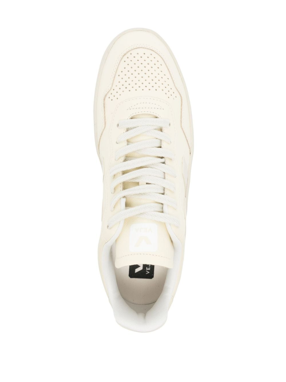 Shop Veja V-90 Leather Sneakers In 中性色