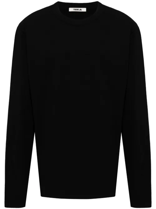 T-shirt en coton biologique à manches longues - TEKLA - Modalova