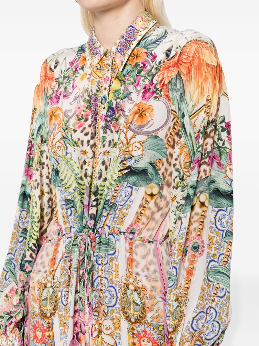 Camilla Maxi-jurk met bloemenprint Beige