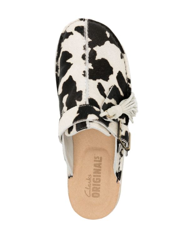 Cow print hot sale mules