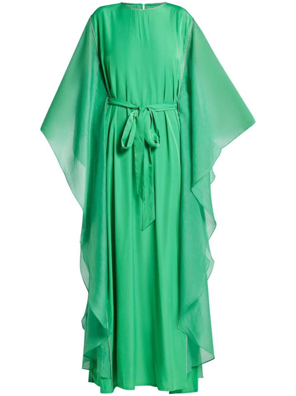 Baruni Tie-waist Draped Maxi Dress In Green