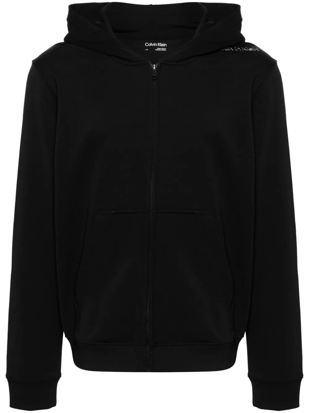 Calvin Klein rubberised-logo hoodie – Black