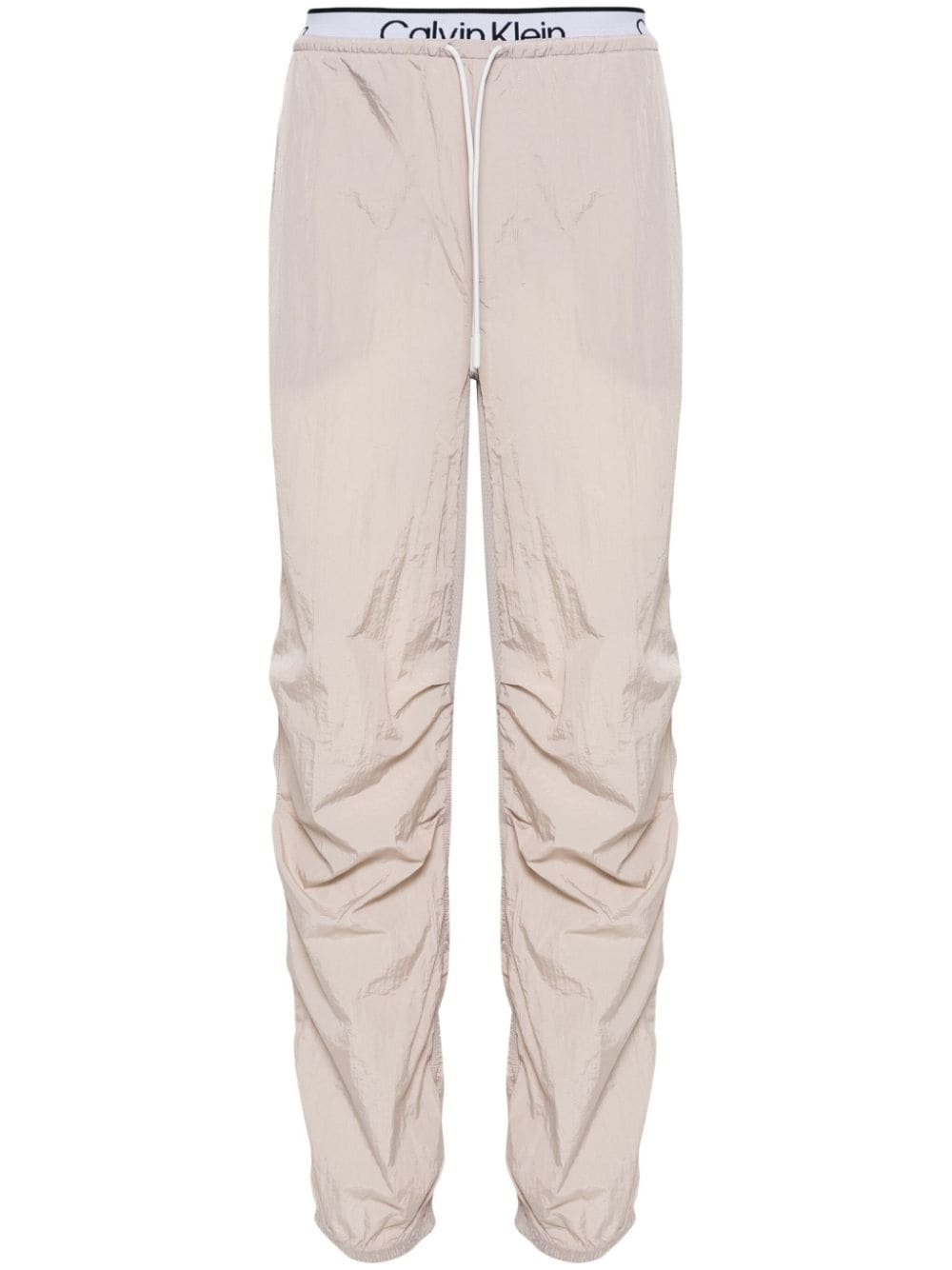 Shop Calvin Klein Jacquard-logo Track Pants In 中性色