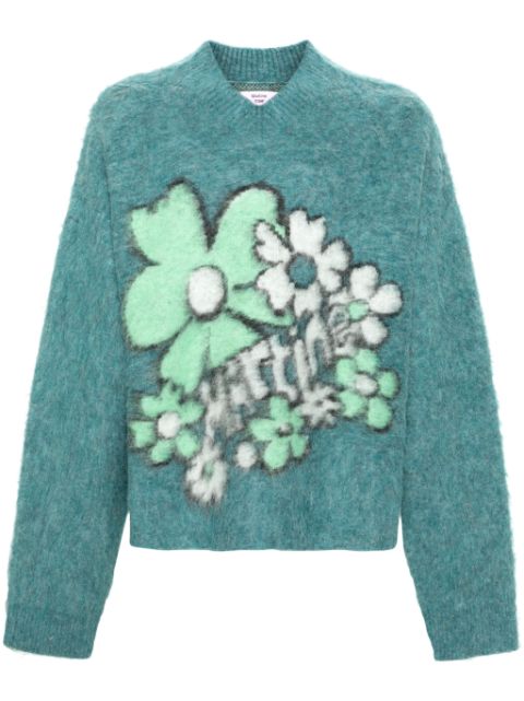 Martine Rose floral-intarsia brushed jumper 