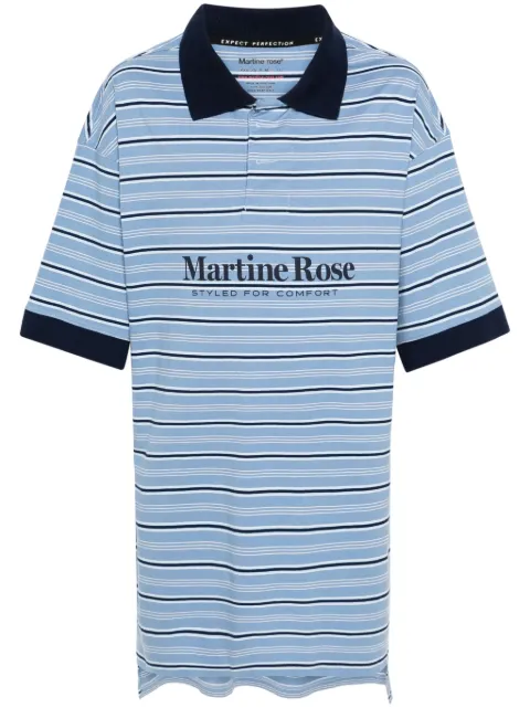 Martine Rose polo rayé à logo imprimé