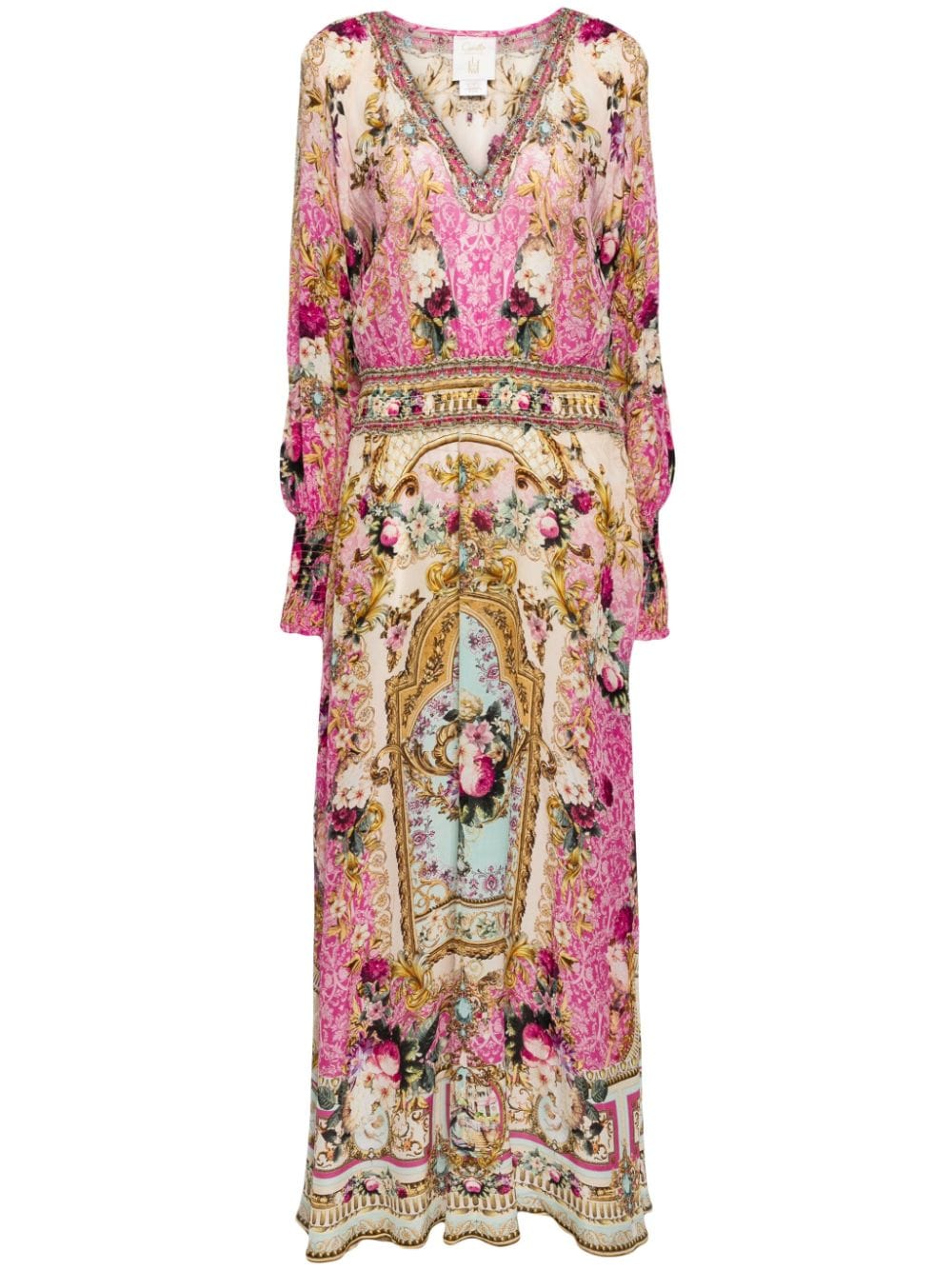 Shop Camilla Graphic-print Silk Maxi Dress In Multicolour