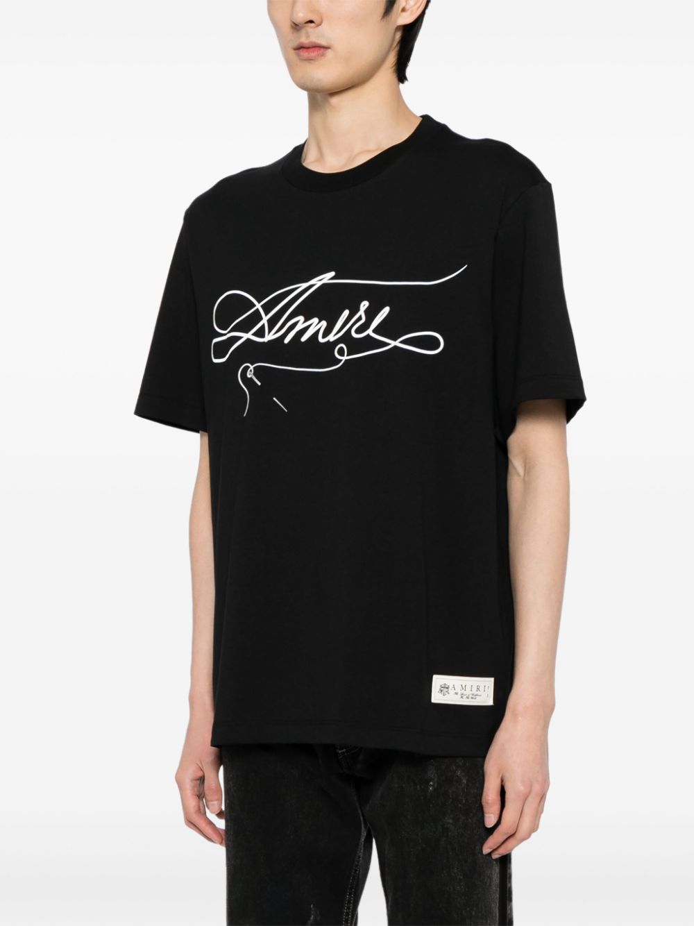 AMIRI Katoenen T-shirt met logoprint Zwart