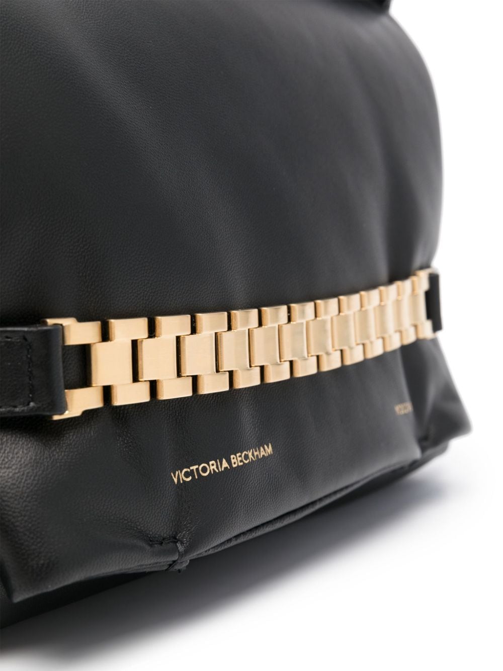 Shop Victoria Beckham Puffy Chain Shoulder Bag In Black