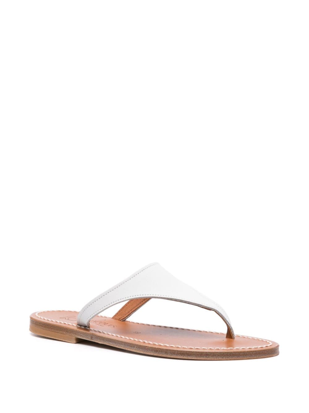 Kjacques Pegase Leather Sandals In White