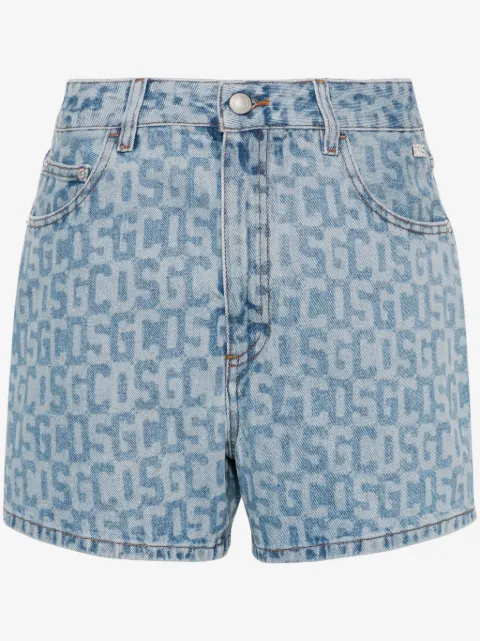 GCDS monogram high-rise denim shorts