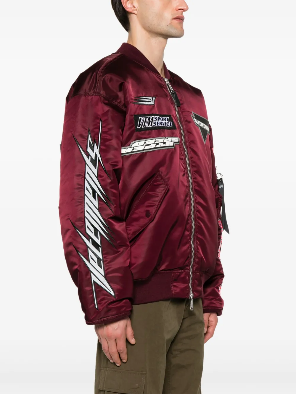 logo-appliqué bomber jacket