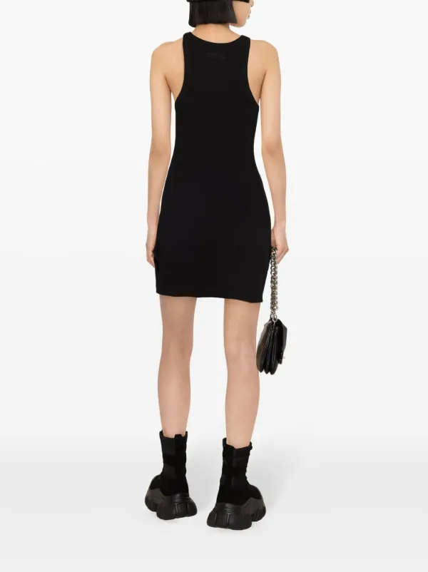 Vetements Racerback Ribbed-knit Minidress - Black