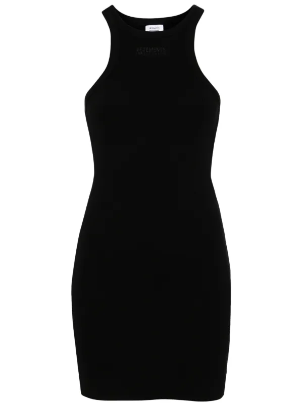 Vetements Racerback Ribbed-knit Minidress - Black Vetements Racerback Ribbed-knit Minidress - Black