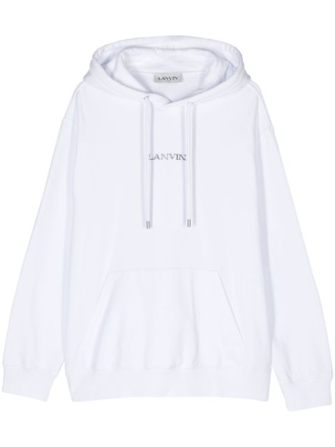 Lanvin logo-embroidered cotton hoodie Women