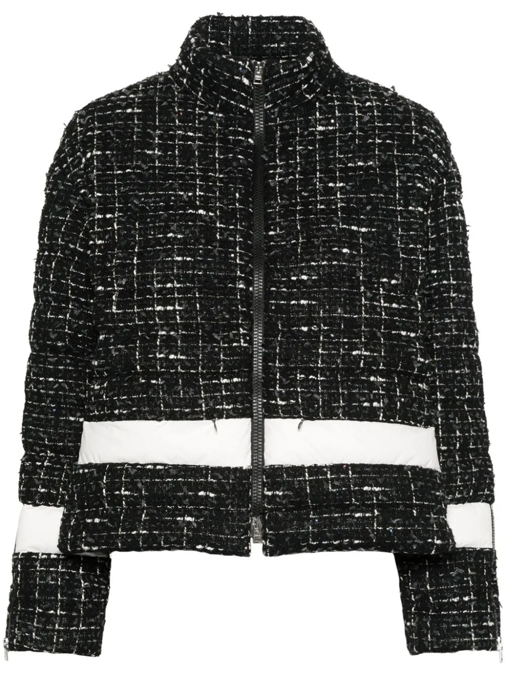 Herno Glam Tweed ＆ Ecoage ボンバージャケット In Black