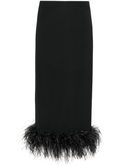 Miu Miu feather trim midi skirt Women