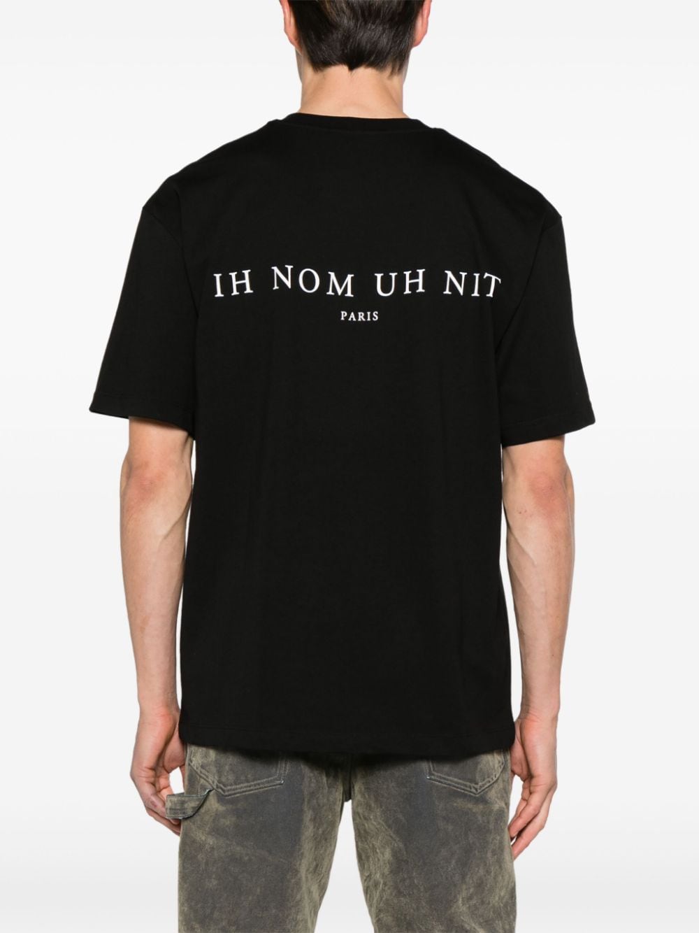 Shop Ih Nom Uh Nit Slogan-print Cotton T-shirt In Black