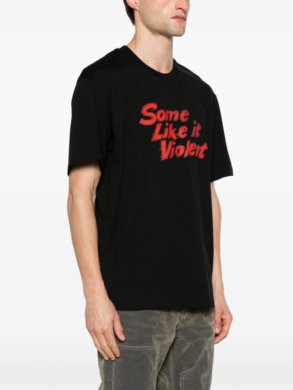 Shop Ih Nom Uh Nit Slogan-print Cotton T-shirt In Black