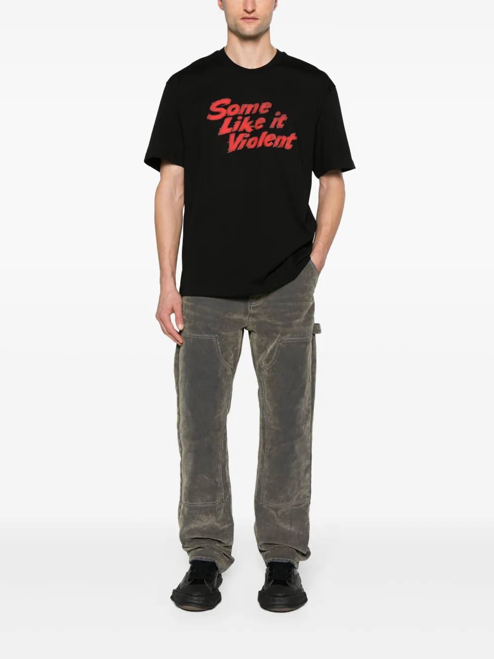 Ih Nom Uh Nit Katoenen T-shirt met tekst - Zwart