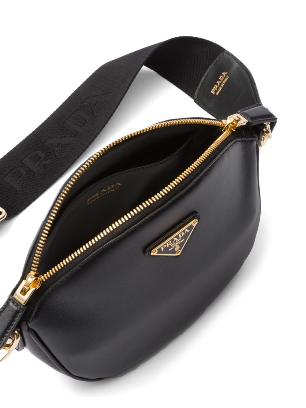 Shop Prada Mini Leather Shoulder Bag In Schwarz
