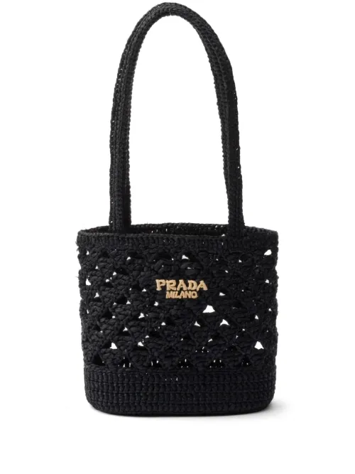Sac porté épaule à logo brodé - Prada - Modalova