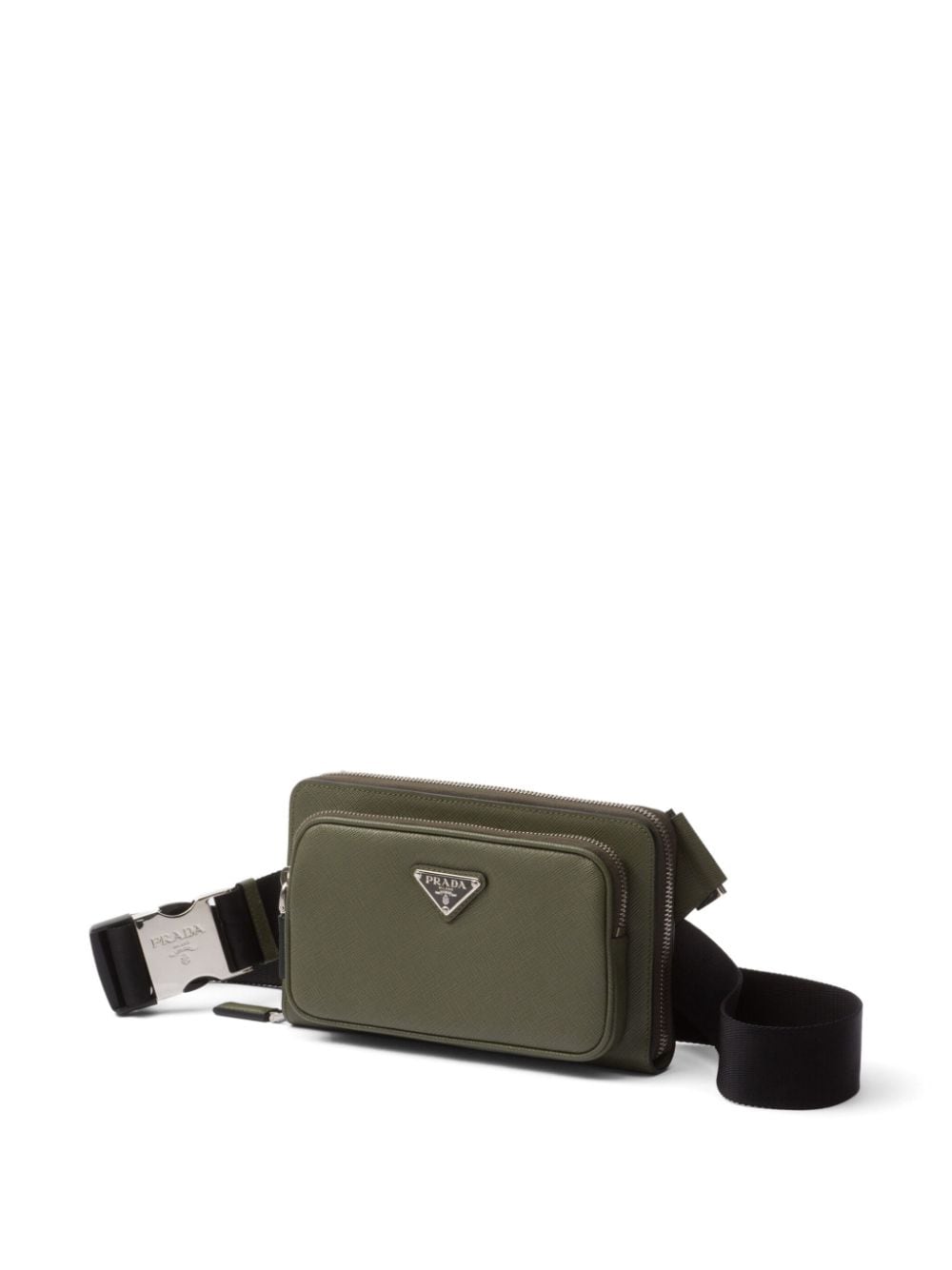 Shop Prada Leather Belt Bag In Grün