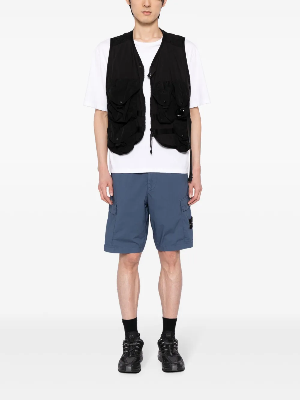 Stone Island Compass-badge cargo shorts - Blauw